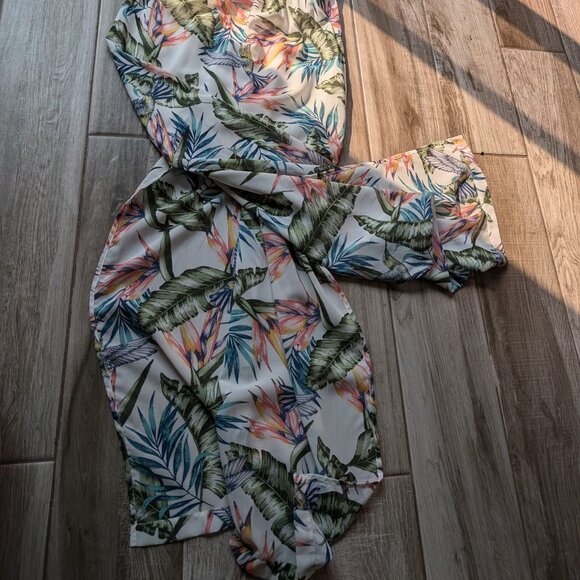 H&M Divided Floral Print Maxi Dress Slit Size 12 Women’s Summer Casual - Picture 2 of 6